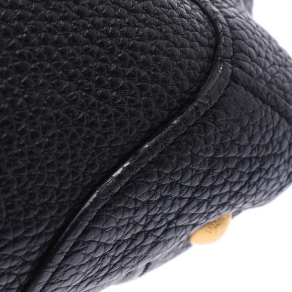 PRADA Hobo Bag Black Leather Embossed Semi Shoulder main image 4